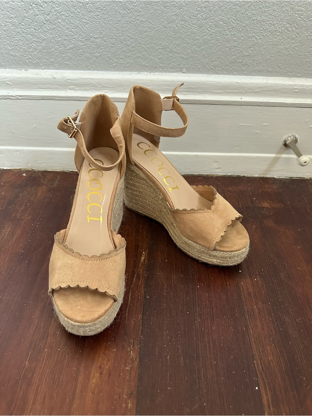 CCOCCI Jessie Tan Espadrille Heel Sandal Shoes